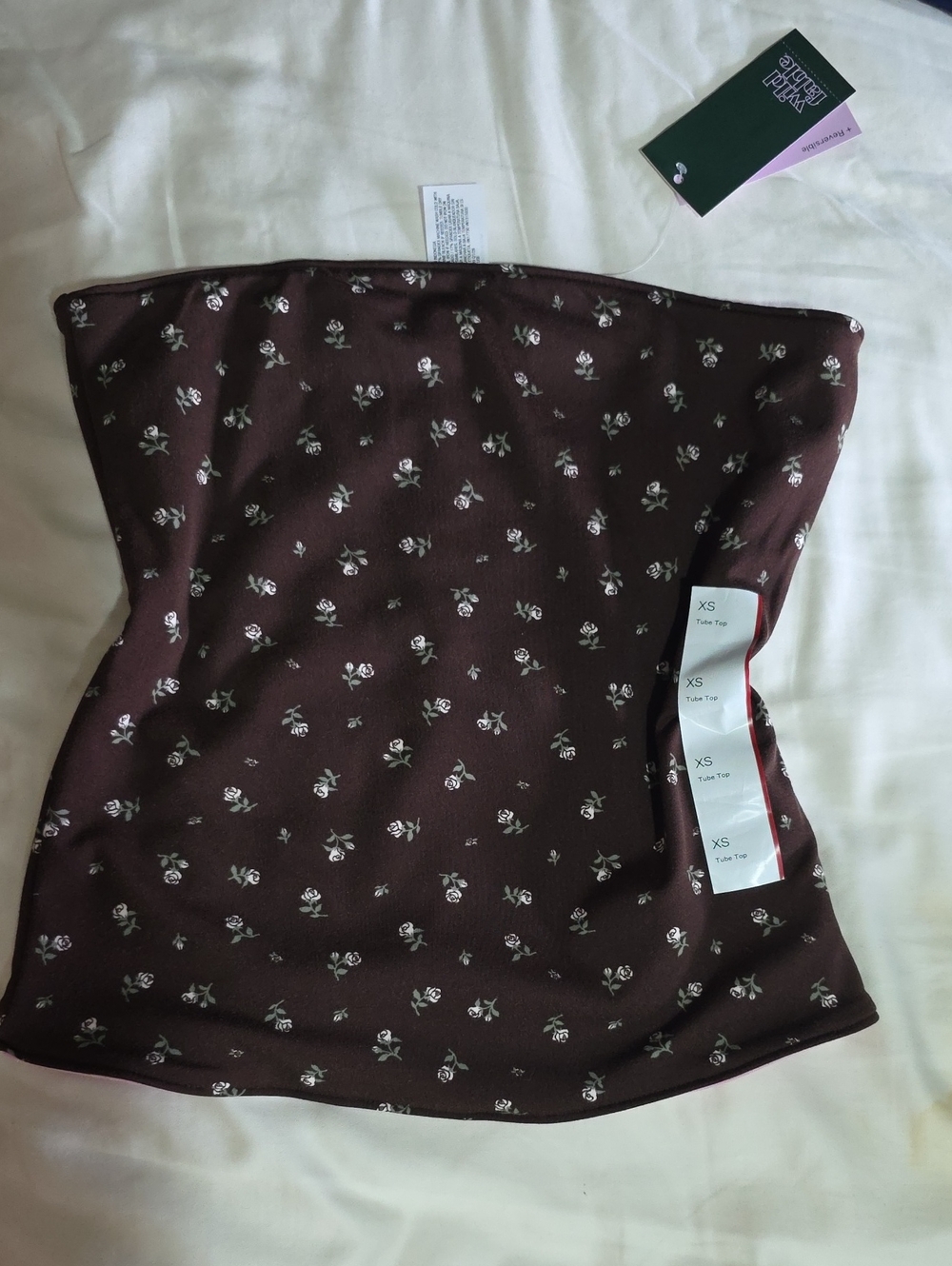 wild fable Brown Floral Tube Crop Top
